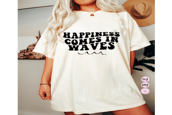 Happiness Comes in Waves SVG PNG Summer Graphics