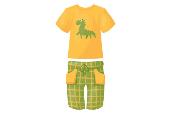 Kid Summer Outfit: Graphics for Editorial Use